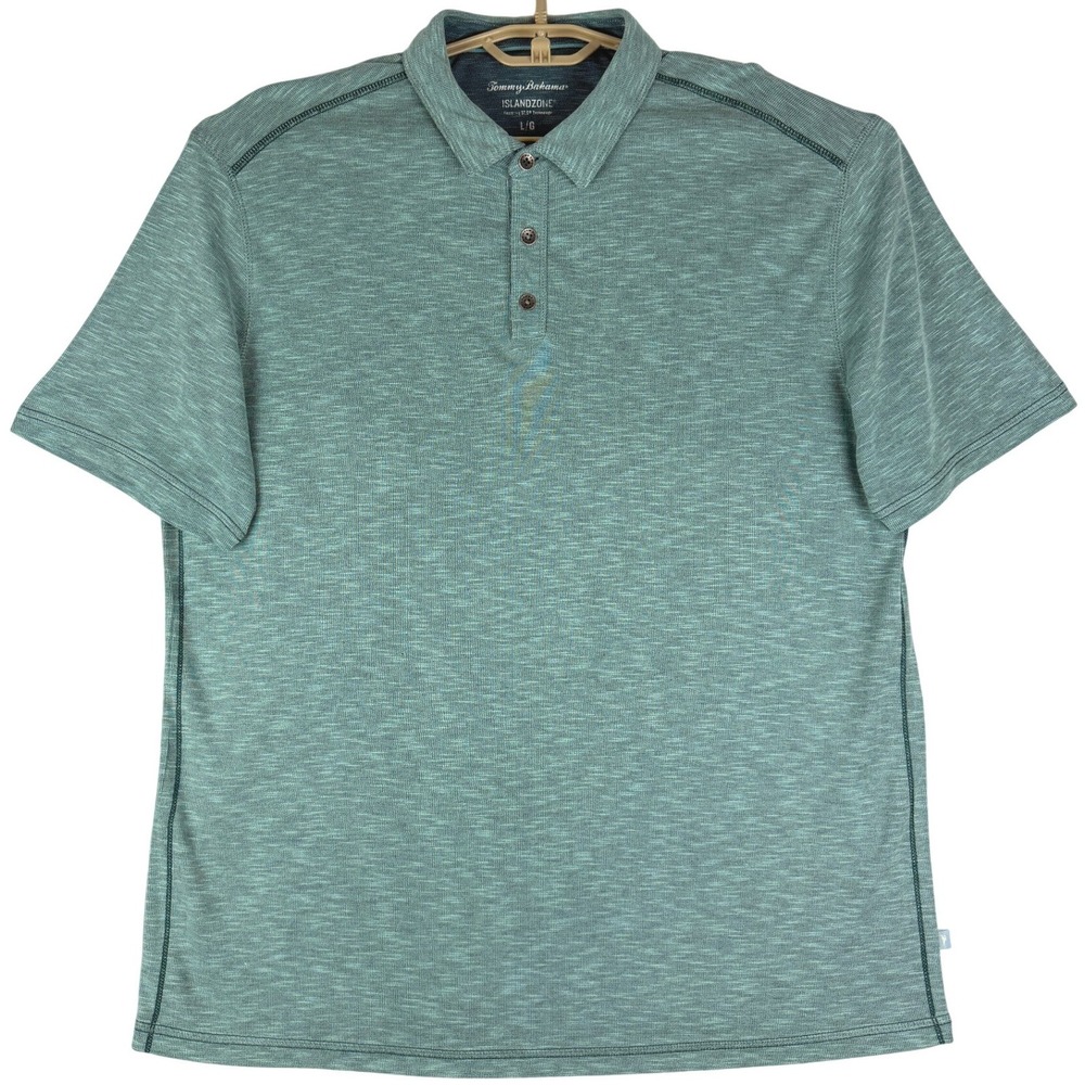 Tommy Bahama IslandZone Polo Shirt Mens L Green Modal 37.5 Performance